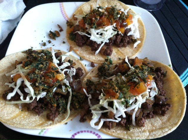 ground beef tacos with black truffle
