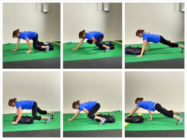 Sandbag exercise Push-up Slide