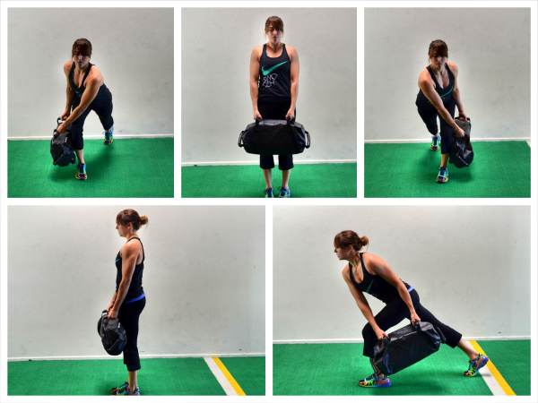 Sandbag exercise Lunge and Swing