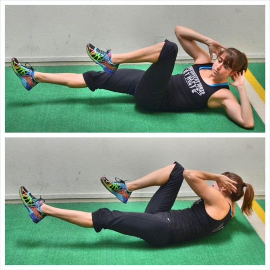 knees bent crunches