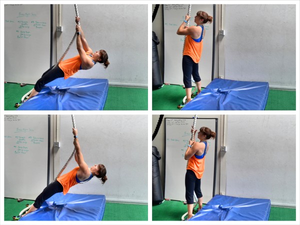 The L-Sit Rope Climb Rope climbing has long been a staple of the CrossFit  regimen. It is a tremendously functional way to challenge the grip and  develop
