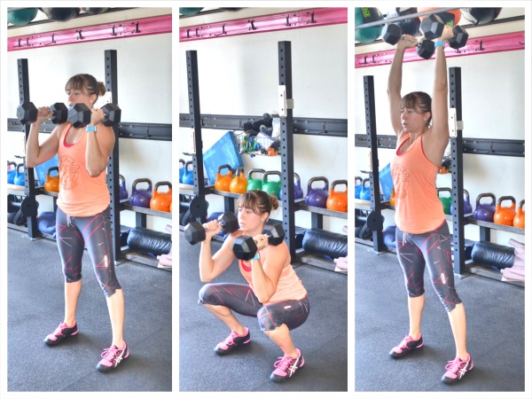 dumbbell squat press