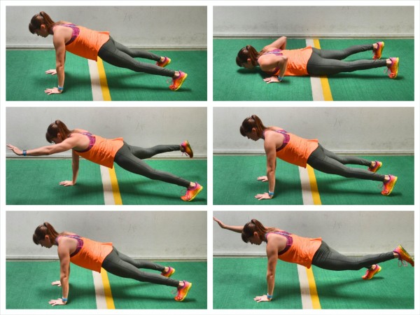 Plank to Down Dog With Ankle Reach, Chisel Your Triceps With 2 Dumbbells  and This 30-Minute Beginners' Upper-Body Workout