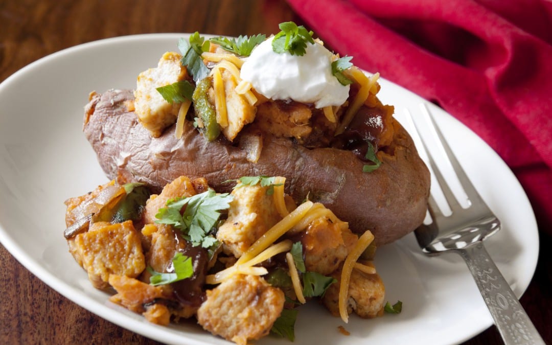 Chipotle Chicken Loaded Sweet Potatoes