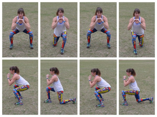 squat to alternating lunge