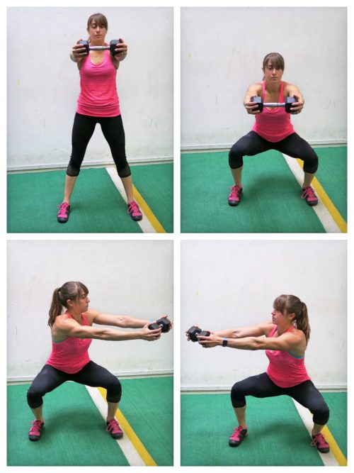 squat with rotation