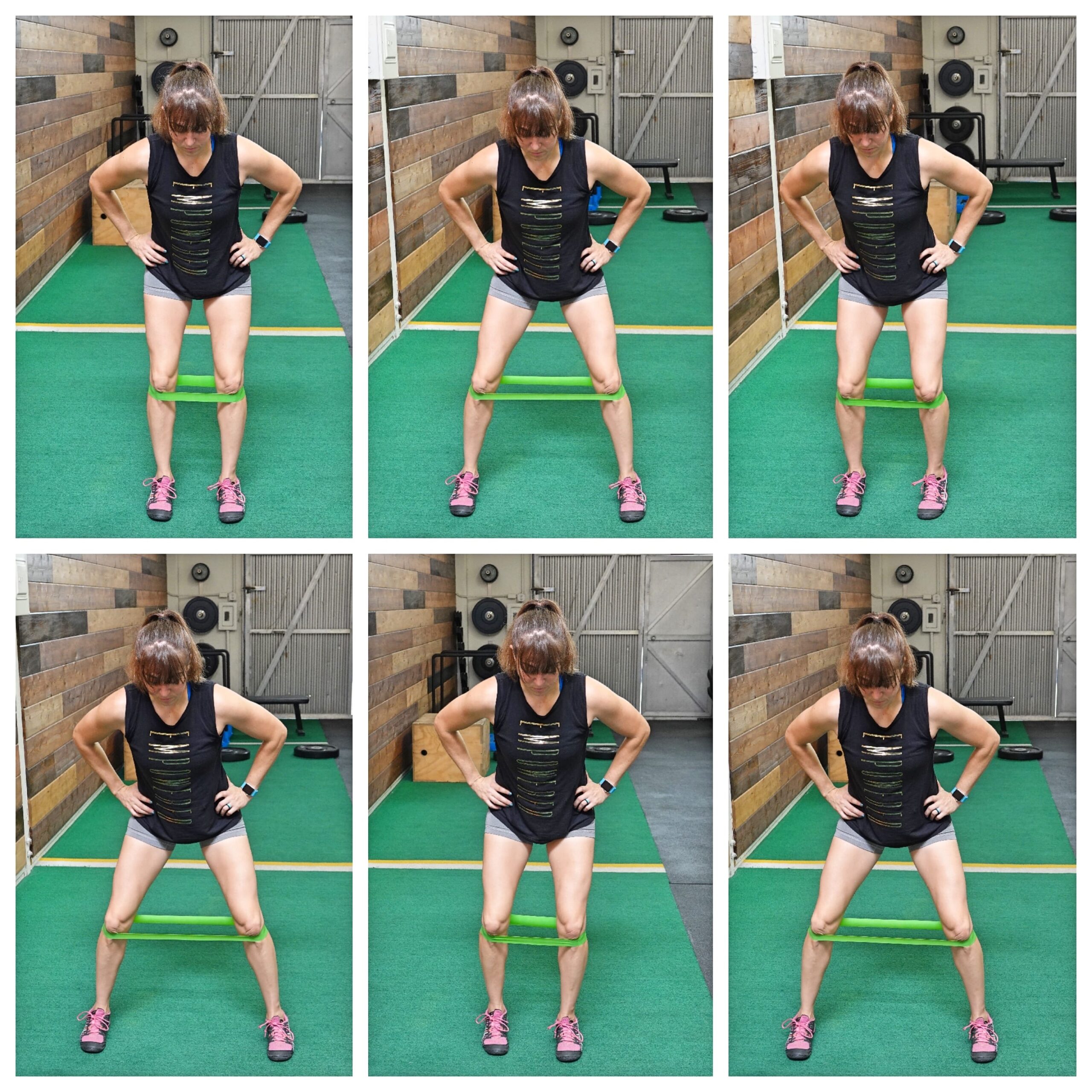 Mid Band Squat Hold Lateral Walk #otf #coach #otfcoach #minibands #glu